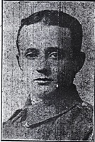 Harry Johnson : Photograph of Harry from the Ashton Reporter, 10th November 1917.  Held in Tameside Local Studies and Archives Centre.